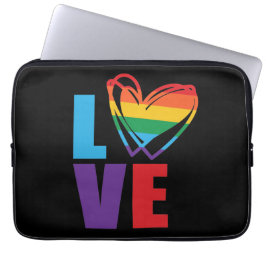Capa Para Notebook Suporte a LGBTQ do Coração do Rainbow Love