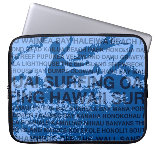 Capa Para Notebook Surfando no Havaí Cutback Havaiano Laptop de Wetca (Frente)