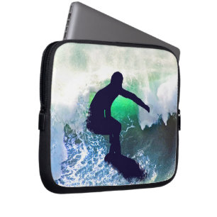 Capa Para Notebook Surfista em uma onda deixando de funcionar grande
