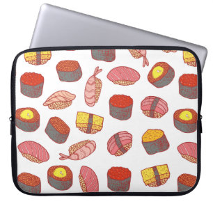 Capa Para Notebook Sushi e rola um padrão perfeito. Cartoon de porta