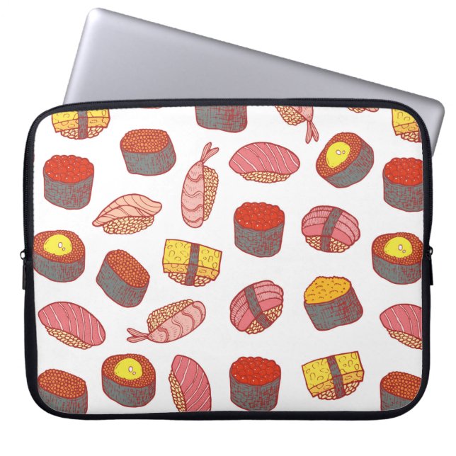 Capa Para Notebook Sushi e rola um padrão perfeito. Cartoon de porta  (Frente)
