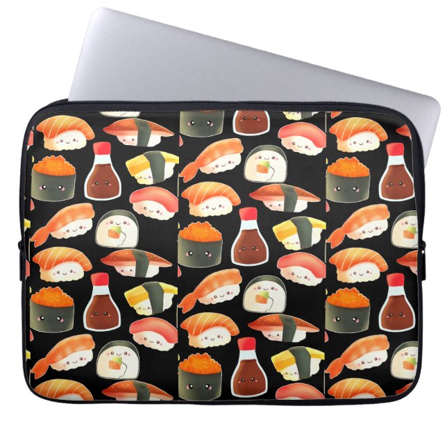 Capa Para Notebook Sushi Fofo (Frente)