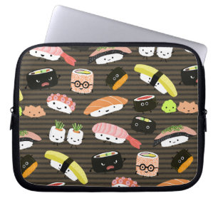 Capa Para Notebook Sushi Party - Sushi Rolls, Sashimi, Wasabi, Ginger