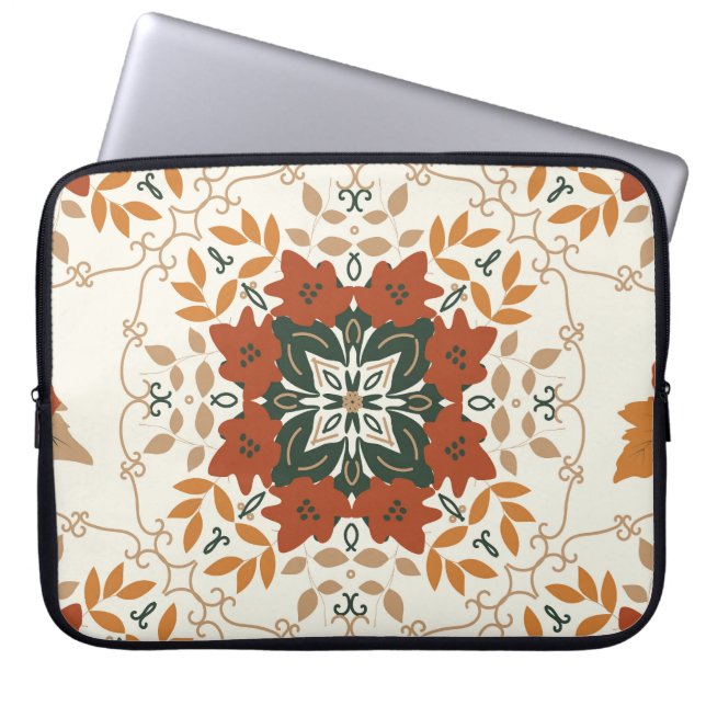 Capa Para Notebook Suspiros de outono: Mistura geométrica Floral (Frente)