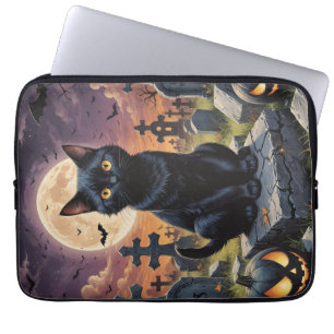 Capa Para Notebook Sussurros da Hora das Bruxas - Gato Negro