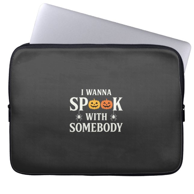 Capa Para Notebook SVG Aranha Abóbora Dia das Bruxas Assustar Alguém (Frente)