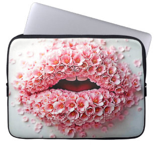 Capa Para Notebook Sweet Bloom Lábios Art