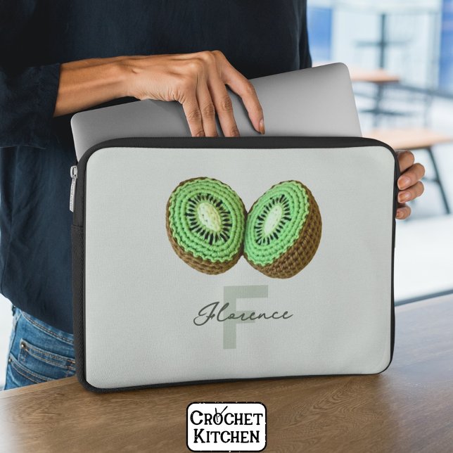 Capa Para Notebook Sweet Modern Minimamente Verde Crochet Kiwi (Criador carregado)