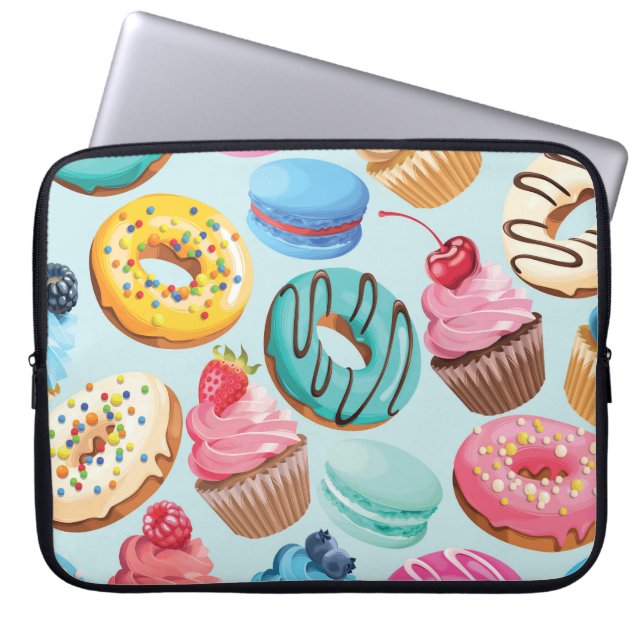 Capa Para Notebook Sweet Sweets: Padrão de Delícia. (Frente)