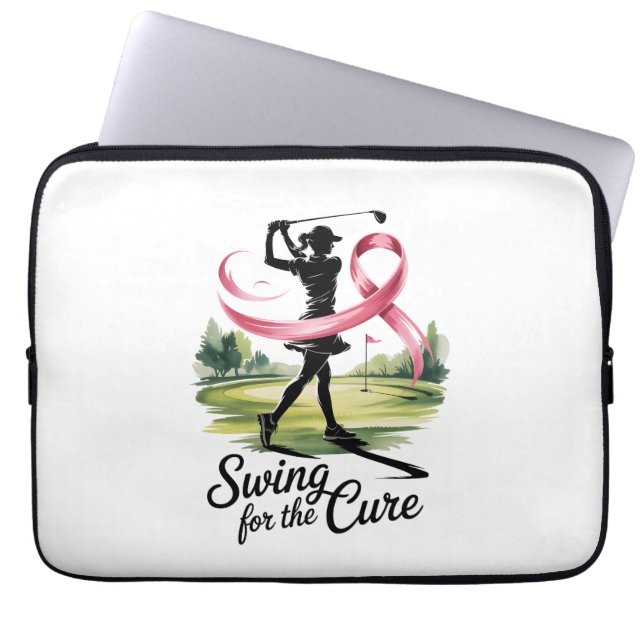 Capa Para Notebook Swing para o Cancer do Cure Golf Breast (Frente)