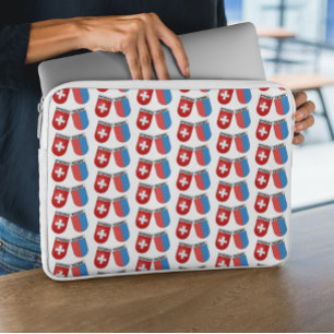 Capa Para Notebook Swiss & Canton Ticino Flags