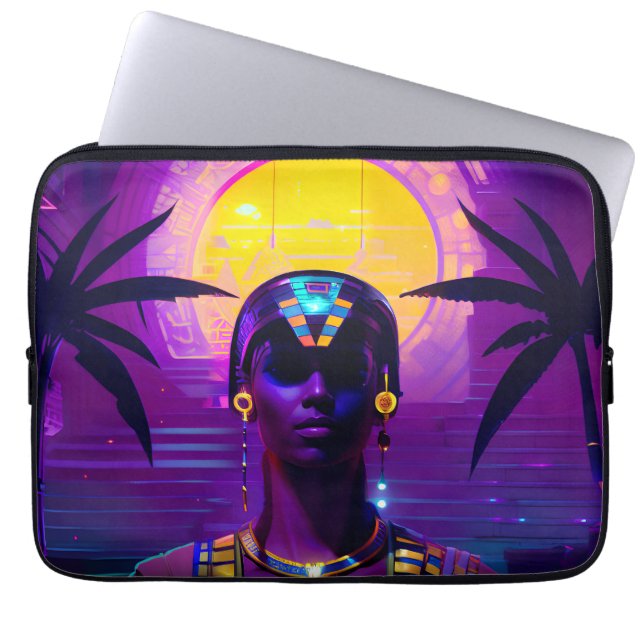 Capa Para Notebook Synthwave Pharaoh (Frente)