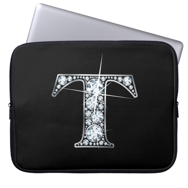 Capa Para Notebook T Faux-"Diamond" Monograma (Frente)