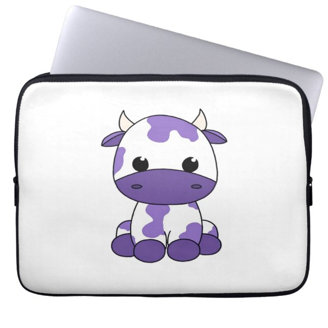 Capa Para Notebook T-Shirt_1 de vaca roxa (Frente)