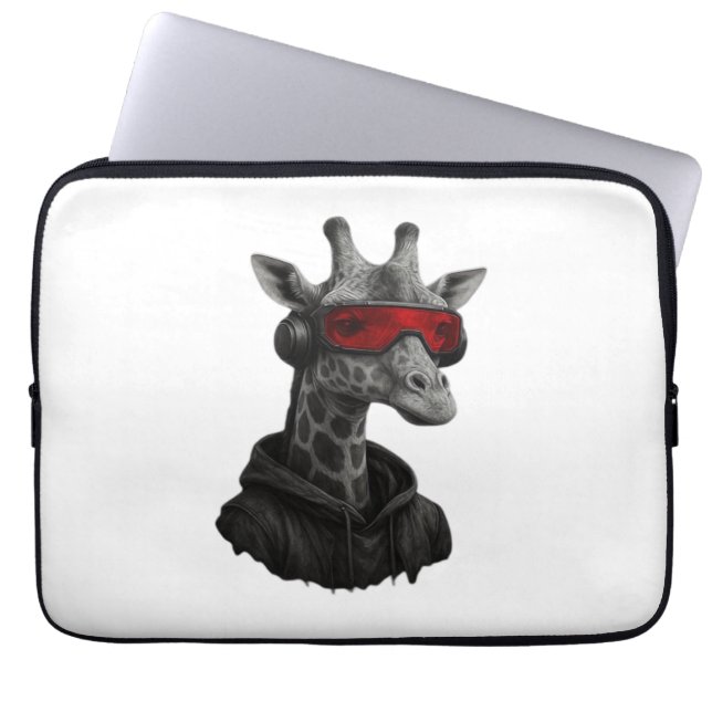 Capa Para Notebook T-Shirt Clássico com girafa abstrato vermelha e ne (Frente)