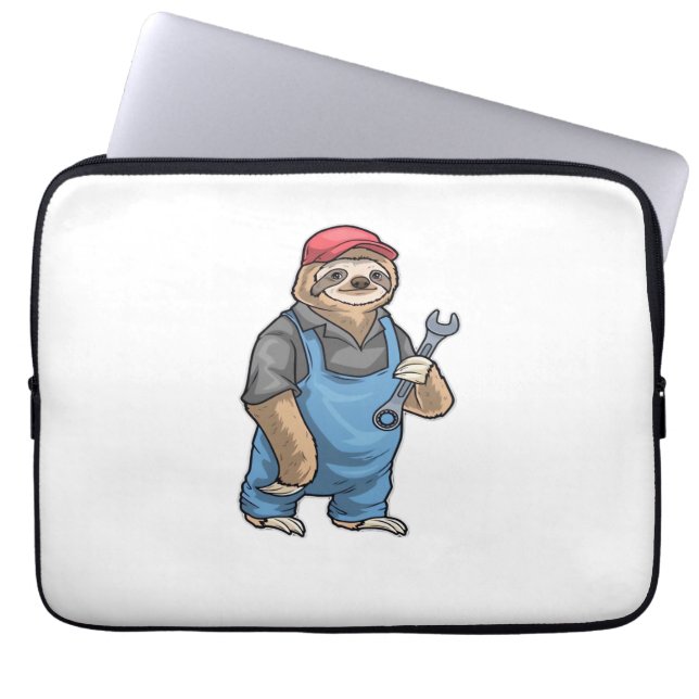 Capa Para Notebook T-Shirt Clássico da Chave do Mecânico Preguiça (Frente)