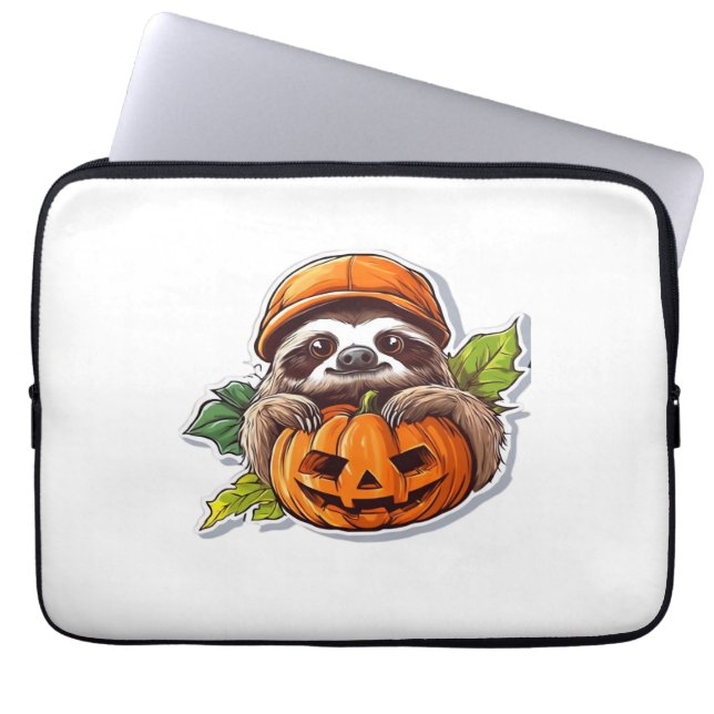 Capa Para Notebook T-Shirt Clássico Dia de as Bruxas engraçado Sloth  (Frente)
