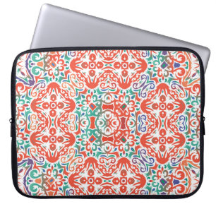 Capa Para Notebook Talavera mexicana: Colagem de Azulejos Étnicos.