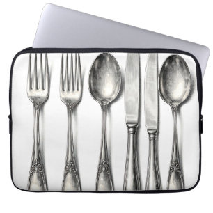 Capa Para Notebook Talheres de Prata Antigos para Cozinha