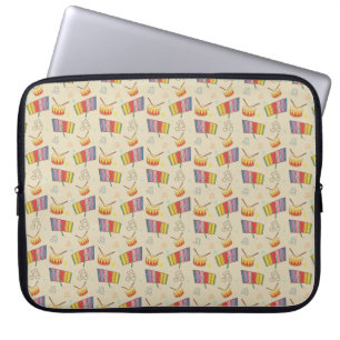 Capa Para Notebook Tambor de Vintage e Bolsa de laptop de padrão Xyl