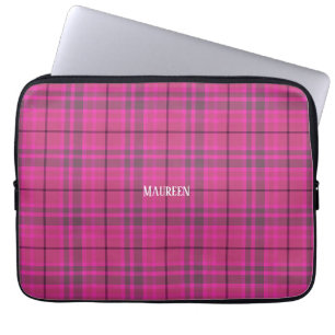 Capa Para Notebook Tambor de xadrez rosa e roxo personalizado