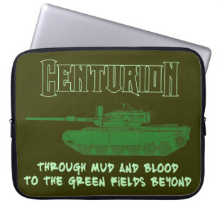 Capa Para Notebook Tanque de centurião com lema clássico.