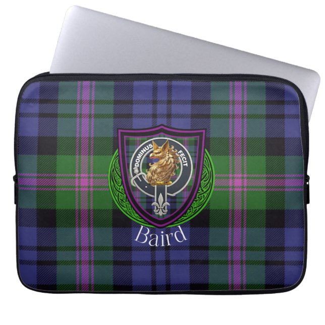 Capa Para Notebook Tartan e Brasão do Clã Escocês Baird  (Frente)