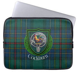Capa Para Notebook Tartan e Brasão do Clã Escocês Cockburn