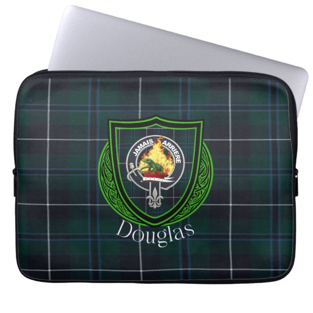 Capa Para Notebook Tartan e Brasão do Clã Escocês Douglas (Frente)