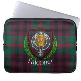 Capa Para Notebook Tartan e Brasão do Clã Escocês Falconer