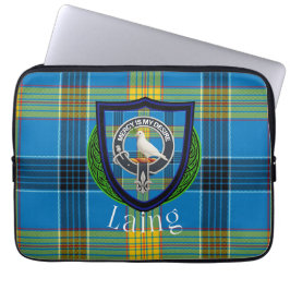 Capa Para Notebook Tartan e Brasão do Clã Escocês Laing