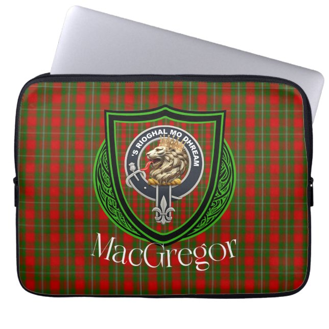 Capa Para Notebook Tartan e Brasão do Clã Escocês MacGregor (Frente)