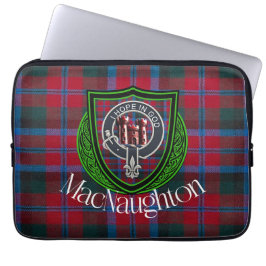 Capa Para Notebook Tartan e Brasão do Clã Escocês MacNaughton