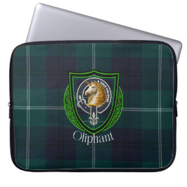 Capa Para Notebook Tartan e Brasão do Clã Escocês Oliphant