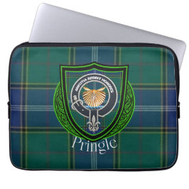 Capa Para Notebook Tartan e Brasão do Clã Escocês Pringle