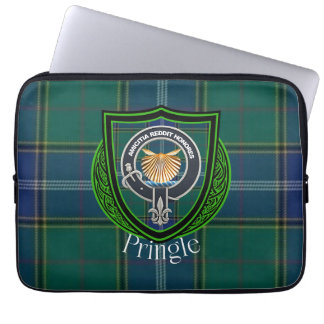 Capa Para Notebook Tartan e Brasão do Clã Escocês Pringle