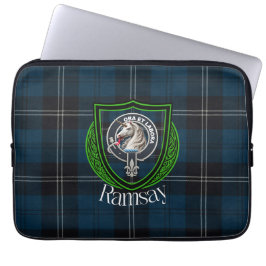 Capa Para Notebook Tartan e Brasão do Clã Escocês Ramsay