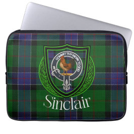 Capa Para Notebook Tartan e Brasão do Clã Escocês Sinclair 