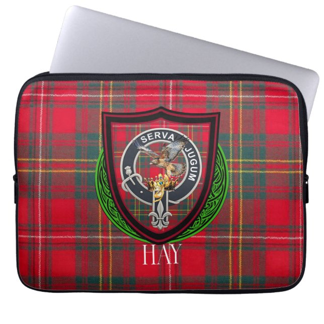 Capa Para Notebook Tartan e Brasão do Clã Hay Escocês (Frente)