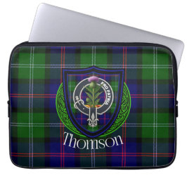 Capa Para Notebook Tartan e Brasão do Clã Thomson Escocês 