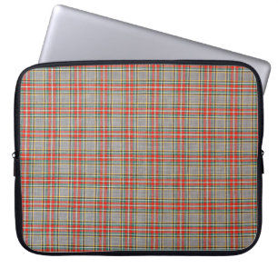 Capa Para Notebook Tartan escocês: padrão amarelo-verde-vermelho.