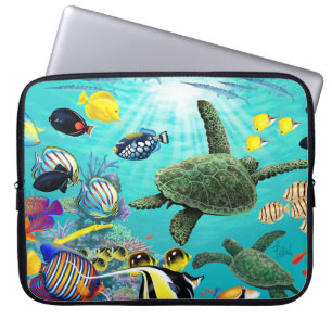 Capa Para Notebook Tartaruga de mar tropical havaiana dos peixes da