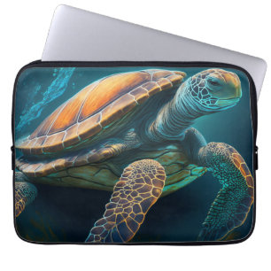 Capa Para Notebook Tartaruga Marinha Nadando no Oceano