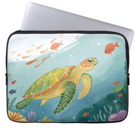 Capa Para Notebook Tartaruga Pintura
