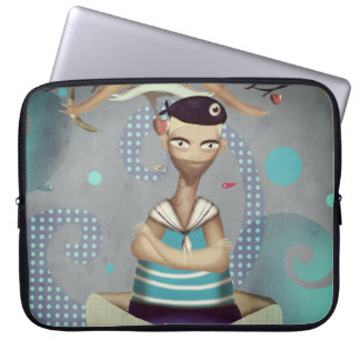 Capa Para Notebook Tatuagem de marinheiro faz ondas mar explorando o
