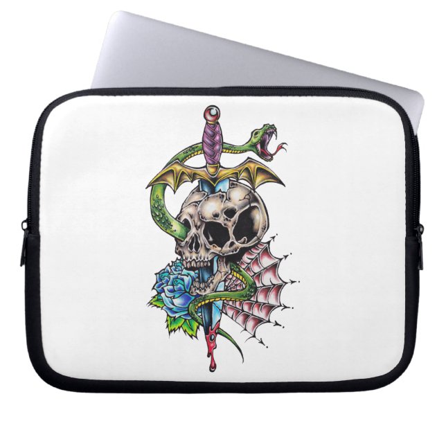 Capa Para Notebook Tatuagem do Skull & Dagger (Frente)