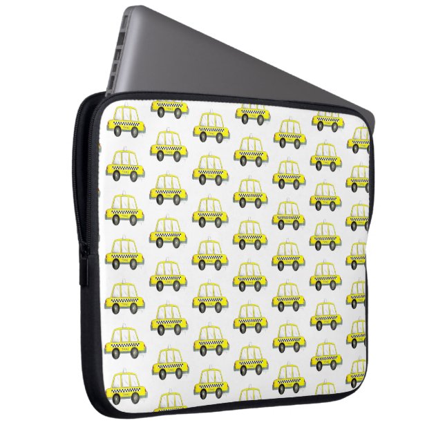 Capa Para Notebook Taxi NYC Yellow Nova Iorque Checked Cab Impressão (Frente Esquerda)