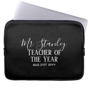 Capa Para Notebook Teacher of the Year Personalized Modern Text Gift