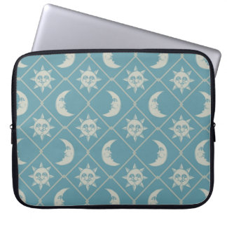 Capa Para Notebook Teal Celestial Sun And Moon