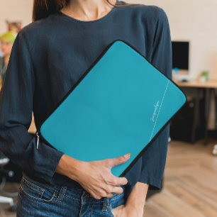 Capa Para Notebook Teal Elegante com Bolsa de laptop de Nome